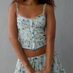 AE Button-Up Corset Tank Top